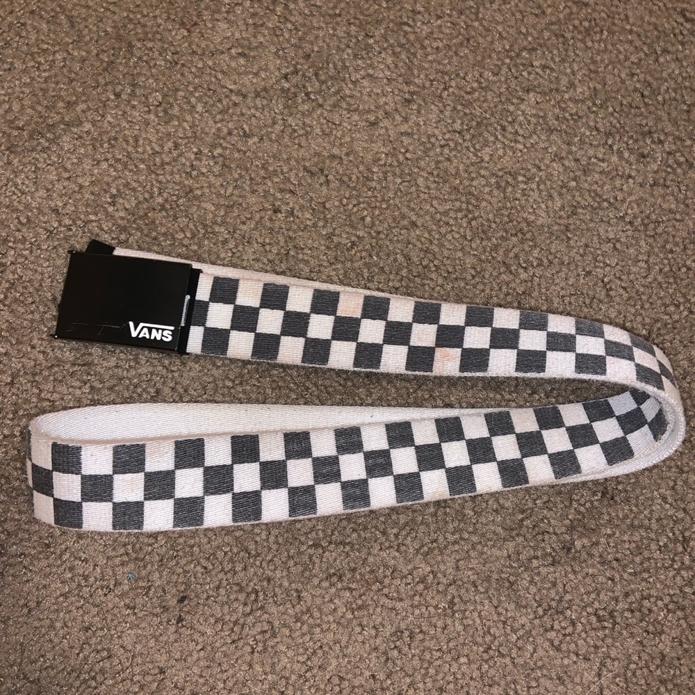 black & white vans checkered belt